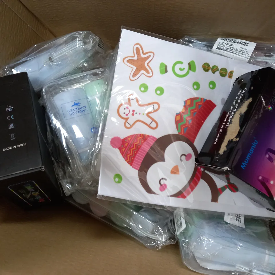 APPROXIMATELY 20 ASSORTED ITEMS TO INCLUDE DIGITAL DAY CLOCK, CUTE RABBIT ALARM CLOCK, LED UV NAIL LAMP ETC. 