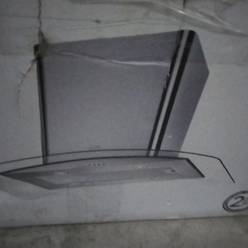 BOXED STAINLESS STEEL ISLAND CURVED GLASS HOOD CLICGS90