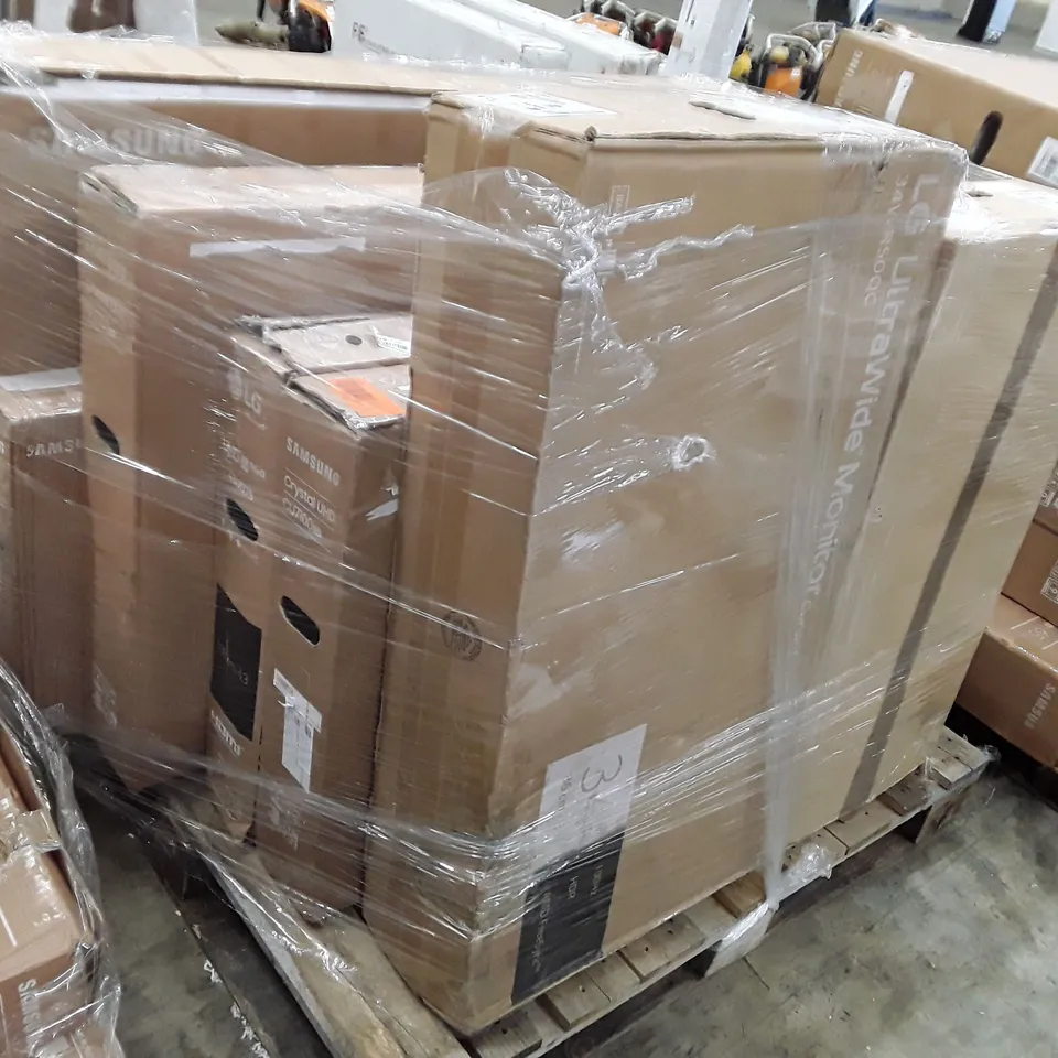 PALLET OF APPROXIMATELY 8 ASSORTED BOXED TV SCREENS & MONITORS