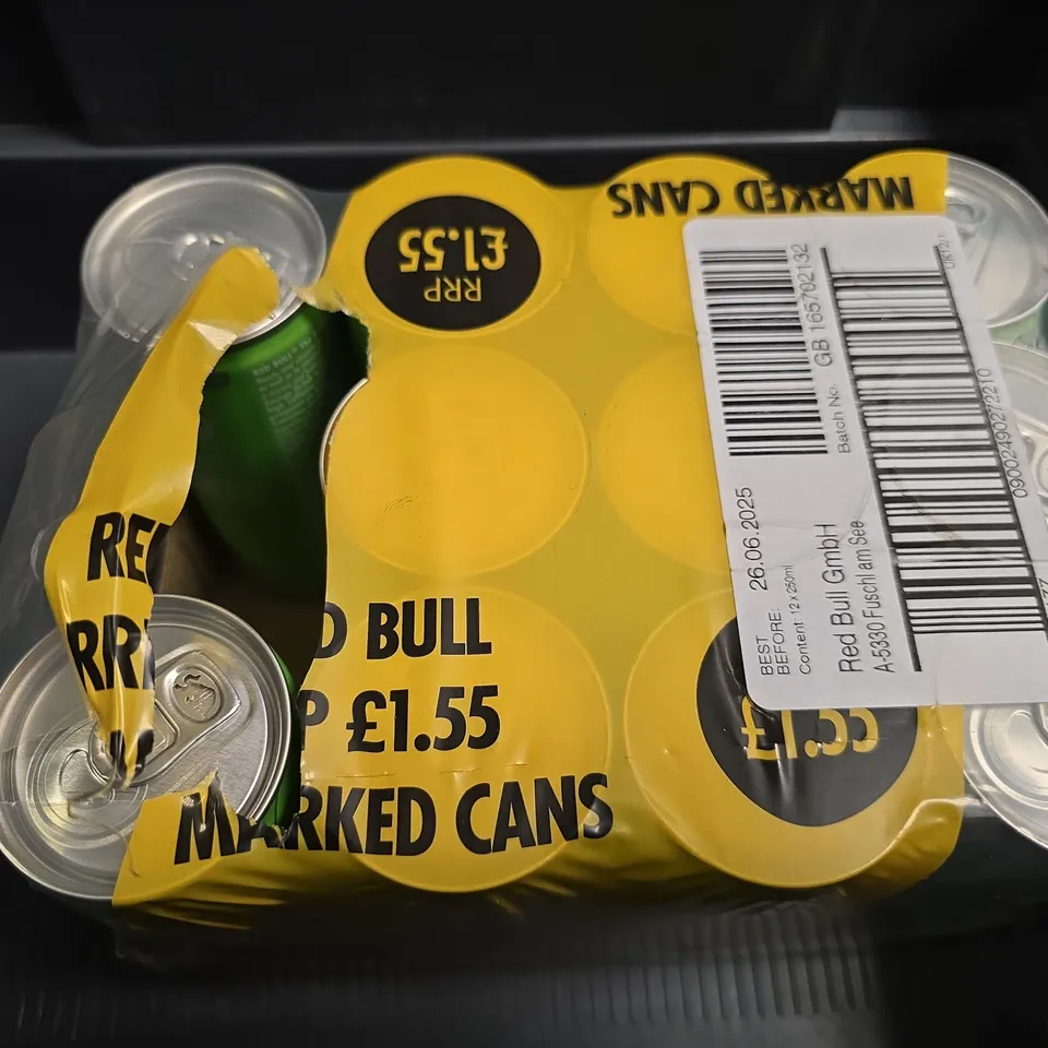 APPROXIMATELY 12 ASSORTED DRINKS ITEMS TO INCLUDE - RED BULL , HUEL CHOCOLATE , SIMPLY PISTACHIO 