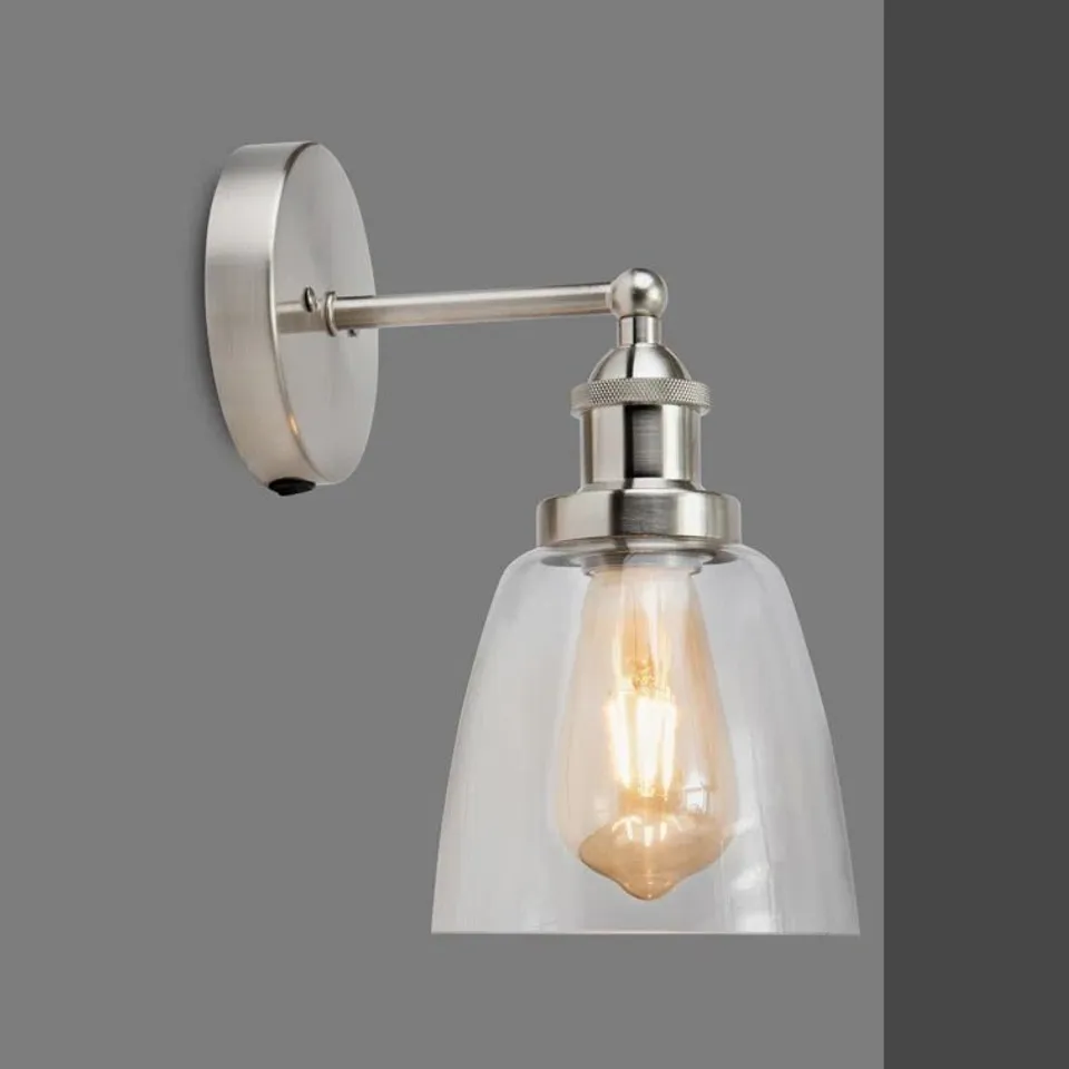 BOXED WAYLAND 1 LIGHT DIMMABLE INDUSTRIAL STYLE SWITCHED ARMED SCONCE WALL LIGHT (1 BOX)