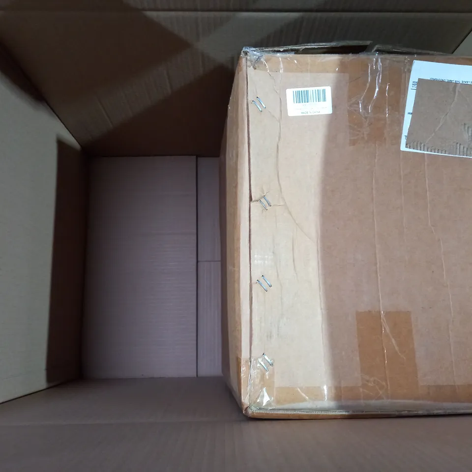 BOX OF APPROXIMATELY 6 ASSORTED ITEMS TO INCLUDE - GREY OUTDOOR CHAIR CUSHION - HALTO - BLACK MINI FRAME ECT 