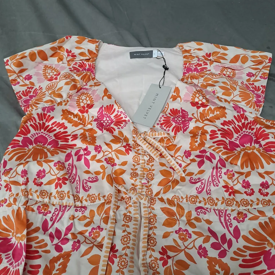 MINT VELVET PLACEMENT PRINT PUFF TOP - 16