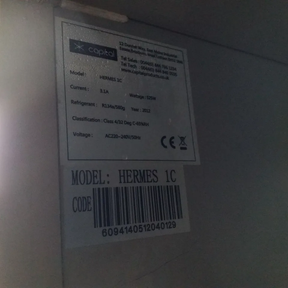 CAPITAL HERMES 1C SINGLE DOOR COMMERCIAL FRIDGE