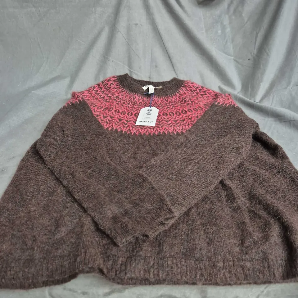 SEASALT CORNWALL WOMEN'S MOHAIR WOOL BLEND JUMPER - UK 20 (US 16, EUR 48)