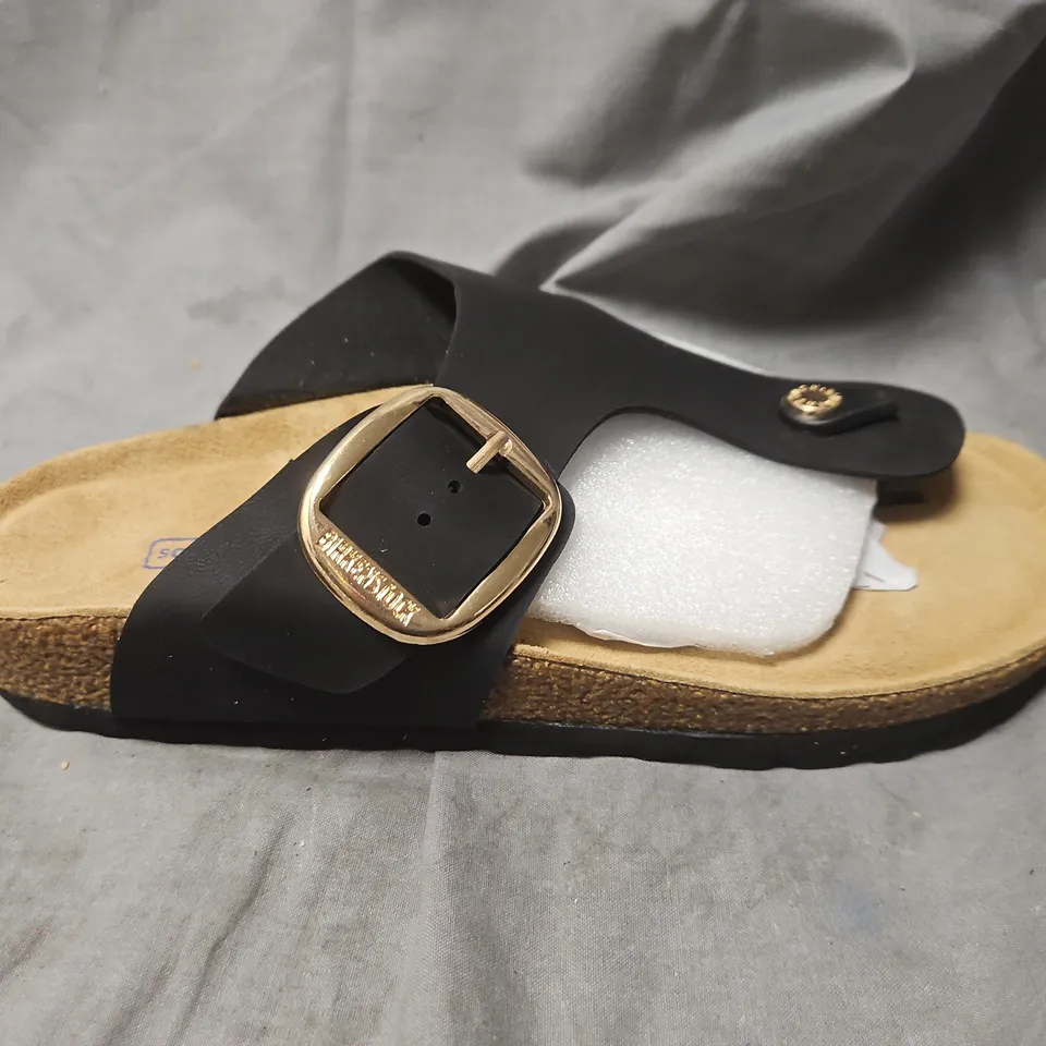 BIRKENSTOCK GIZEH BS SANDALS – BLACK LEATHER, UK 5 (EU 38)