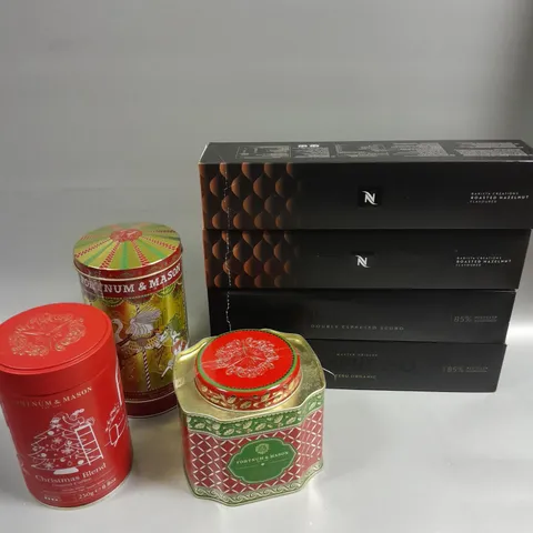 7 X ASSORTED COFFEE/TEA PRODUCTS TO INCLUDE NESCAFΓ BARISTA CREATIONS, FORTNUM & MASONS CHRISTMAS BLACK TEA, FORTNUM & MASONS CHRISTMAS BLEND COFFEE ETC