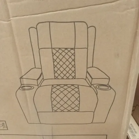 BOXED DESIGNER FAUX LEATHER POWER LIFT RECLINER CHAIR - BLACK (2 BOXES)