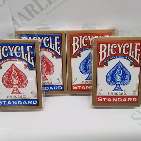 LOT OF 4 SEALED PACKS OF BICYCLE PLAYING CARDS - 2 RED 2 BLUE