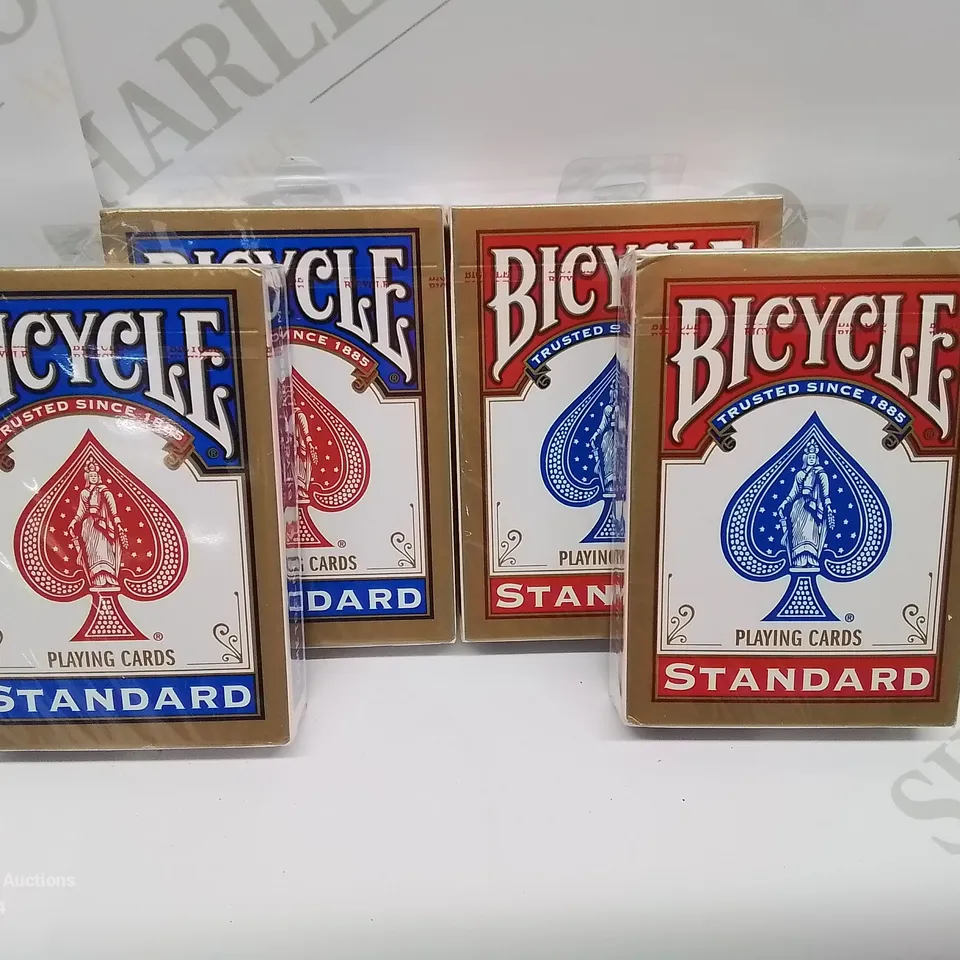 LOT OF 4 SEALED PACKS OF BICYCLE PLAYING CARDS - 2 RED 2 BLUE