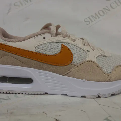 BOXED PAIR OF NIKE AIR TRAINERS BEIGE/GOLD COLOUR UK SIZE 4.5