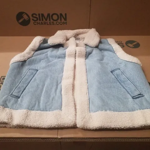 BOX CONTAINING APPROXIMATELY 6 BRAND NEW SIMPLY BE BLUE REGULAR SLEEVELESS DENIM GILETS - SIZE 18