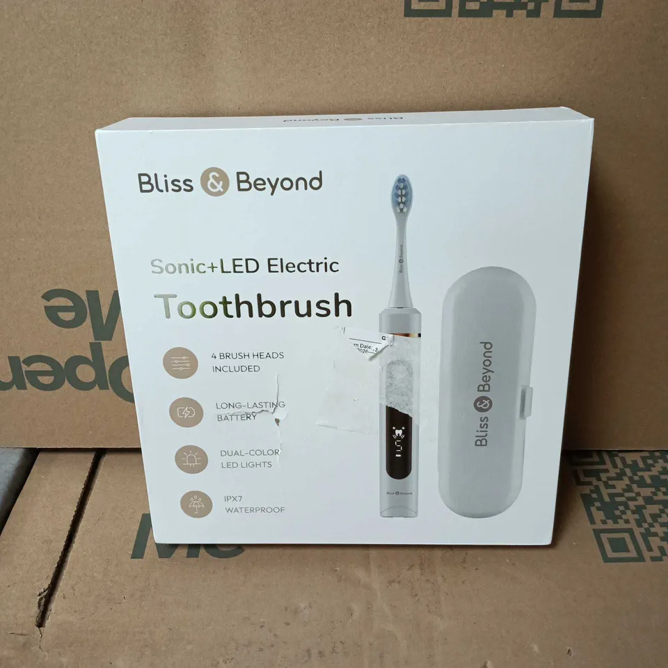 BLISS AND BEYOND SONIC + LED ELECTRIC TOOTHBRUSH BOXED