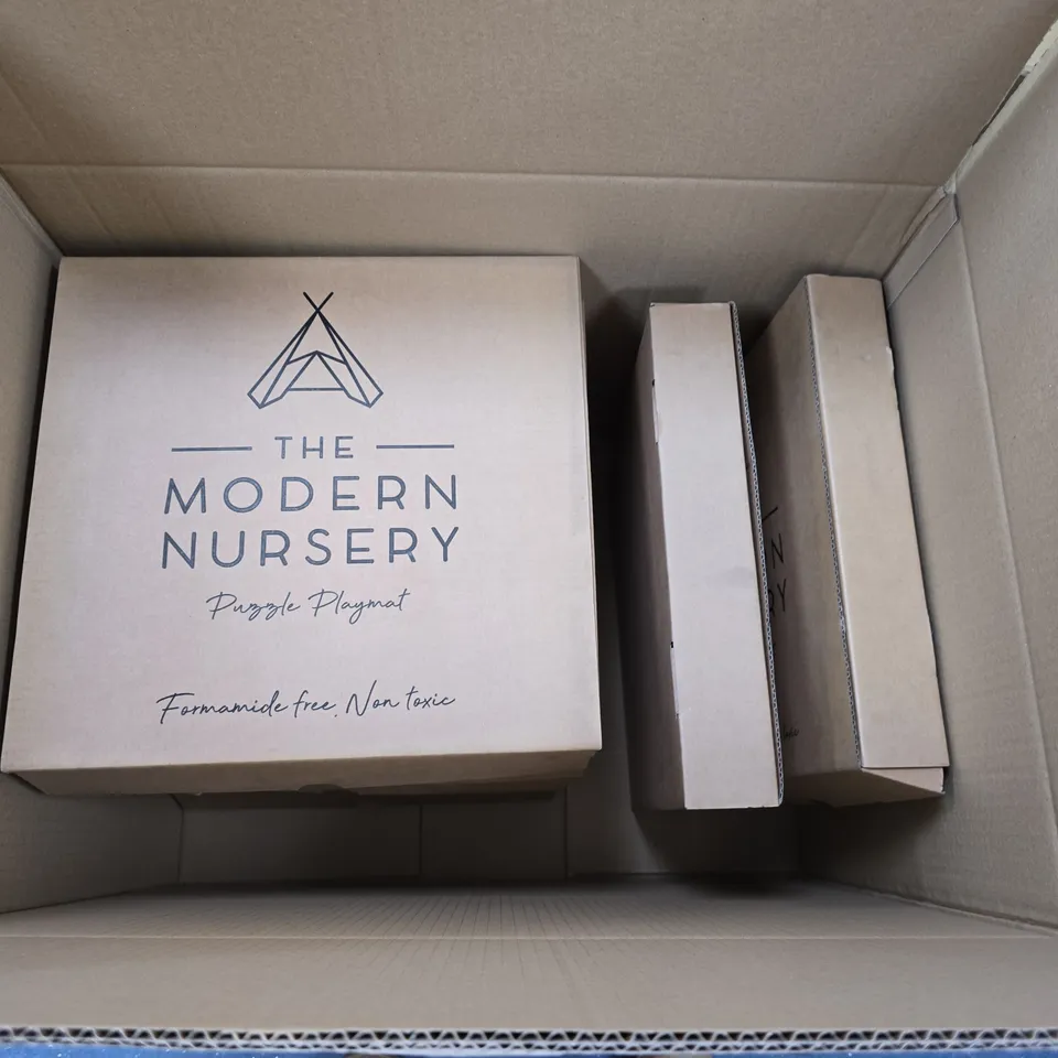 BOX OF APPROXIMATELY 8 BOXES OF THE MODERN NURSERY PUZZLE PLAYMAT EXTENSIONS X 4 PER BOX