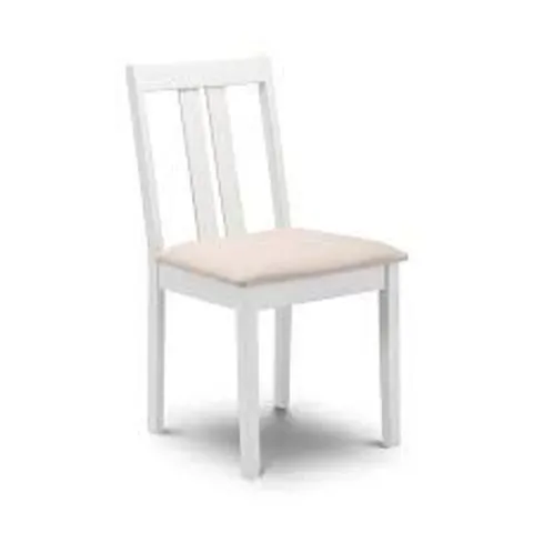 BOXED SET OF 2 JULIAN BOWEN RUFFORD DINING CHAIRS - IVORY (1 BOX)
