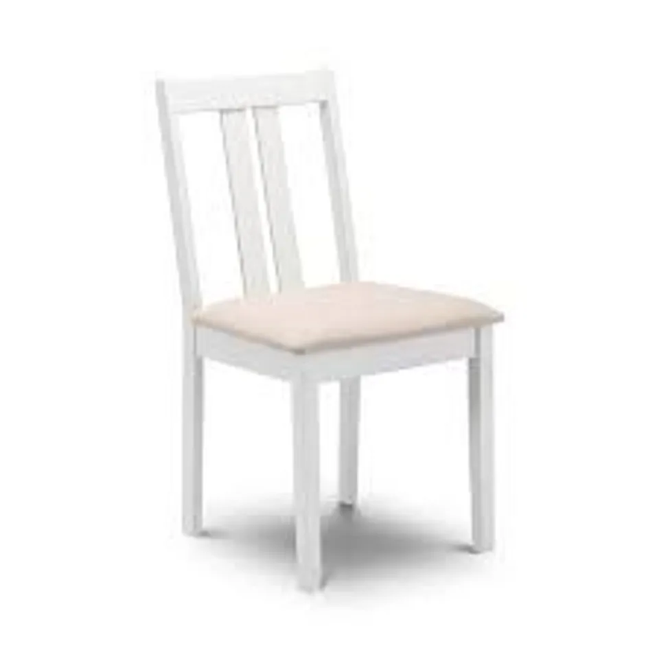 BOXED SET OF 2 JULIAN BOWEN RUFFORD DINING CHAIRS - IVORY (1 BOX)