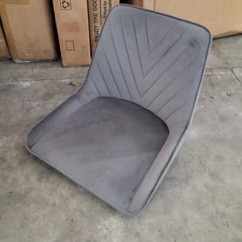 BOXED SET OF 2 GREY VELVET DINING CHAIRS