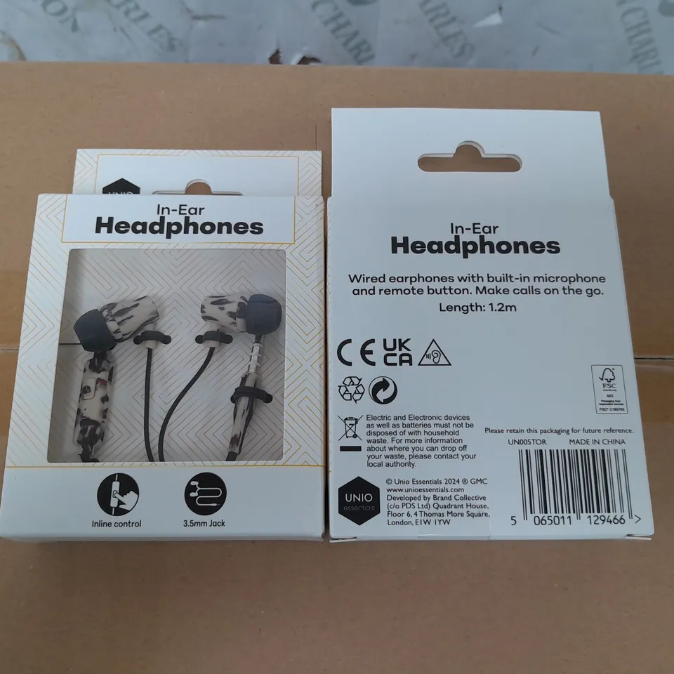 LOT OF 80 BOXED BRAND NEW 1.2M IN-EAR EARPHONES - TORTOISE