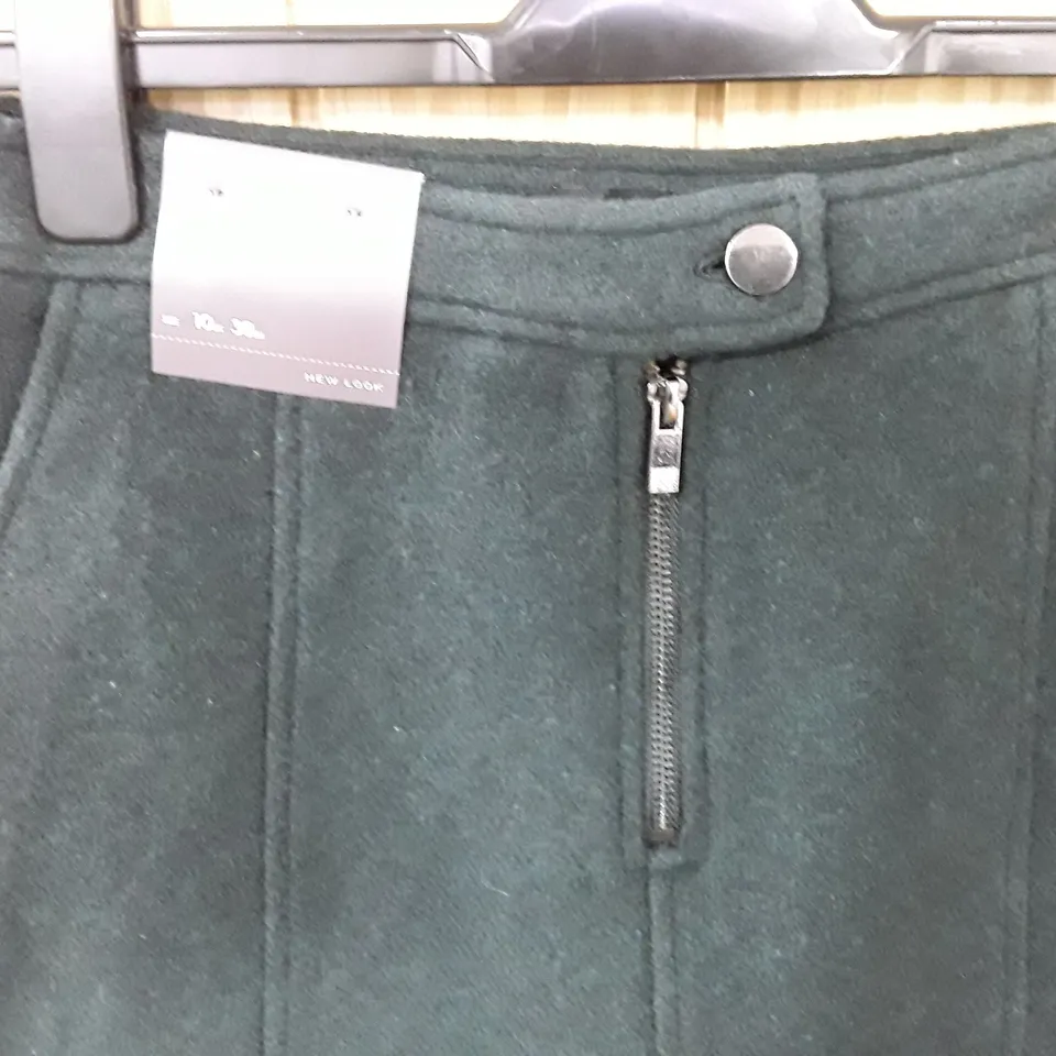 BAGGED NEW LOOK JUTE/ROK SKIRT IN GREEN - UK10
