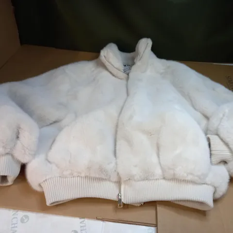 ZARA CREAM TEDDY BEAR COAT - SIZE S