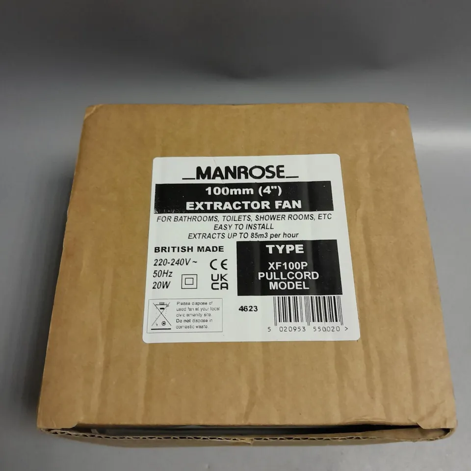 BOXED MANROSE EXTRACTOR FAN 100MM