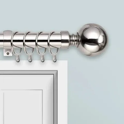 PLAIN METAL BALL SINGLE CURTAIN POLE