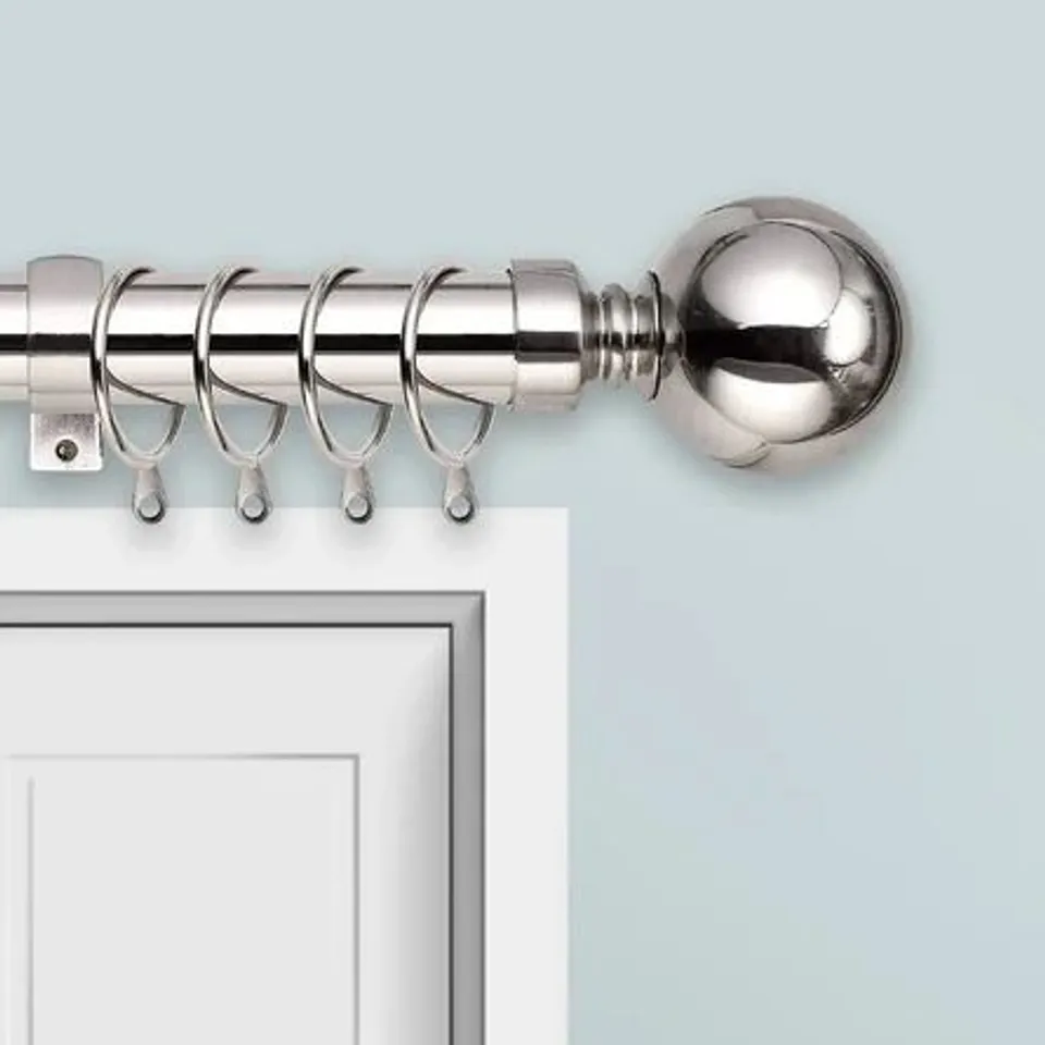 PLAIN METAL BALL SINGLE CURTAIN POLE