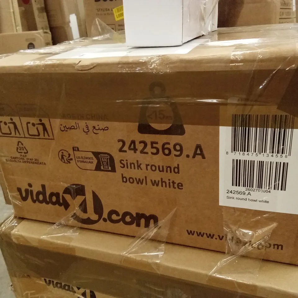 BOXED SINK ROUND BOWL WHITE ( 1 BOX)