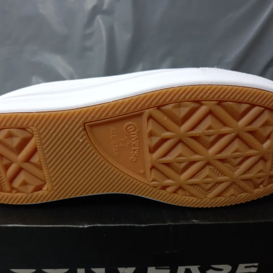BOXED PAIR OF CONVERSE RAISED CANVAS SHHOES IN WHITE - UK 5