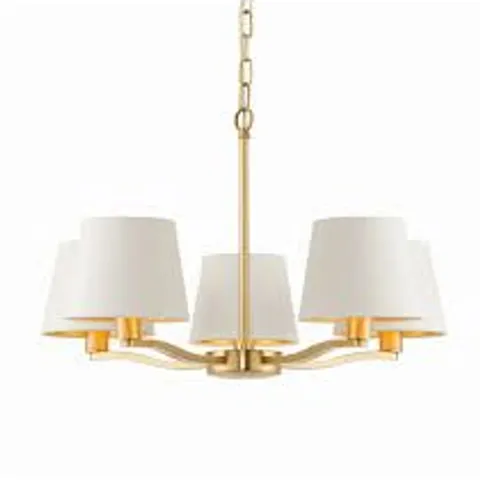 BOXED ENDON HARVEY INDOOR PENDANT LIGHT MULTI ARM - SATIN BRUSHED GOLD