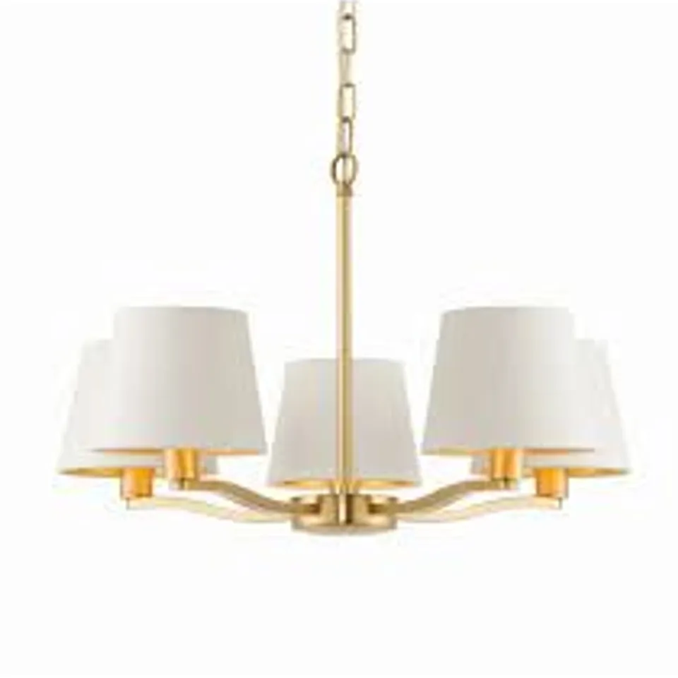 BOXED ENDON HARVEY INDOOR PENDANT LIGHT MULTI ARM - SATIN BRUSHED GOLD