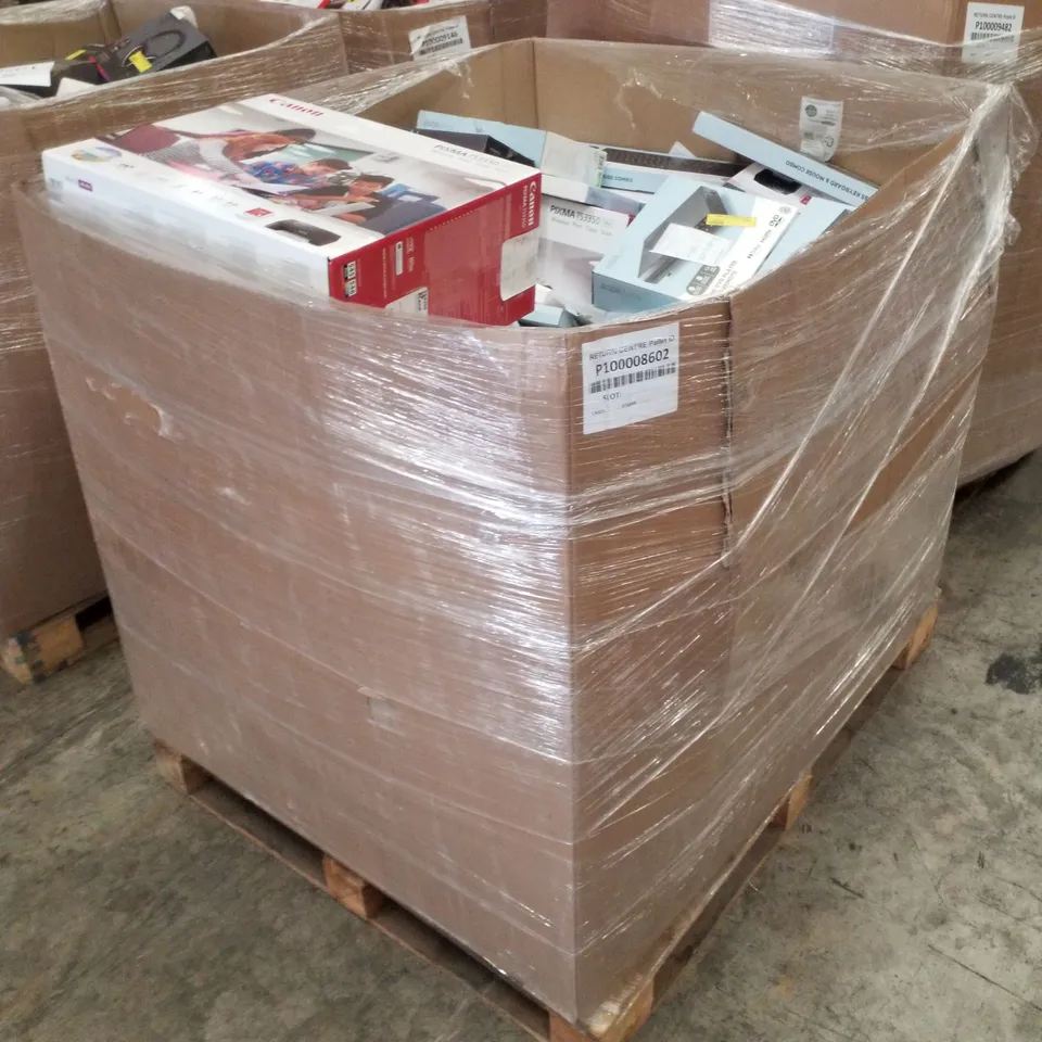 PALLET CONTAINING ASSORTED ELECTRICAL RETURNS INCLUDING HP DESKJET2810E PRINTER, GAMING HEADSET, AERIAL, HDMI DVD PLAYER WITH REMOTE, LIGHT BAR & BLUETOOTH CD BOOMBOX 