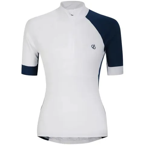 BRAND NEW WOMENS CYCLING JERSEY DARE 2B COMPASSION III JERSEY WHITE/MOONLIGHT DENIM SIZE 10
