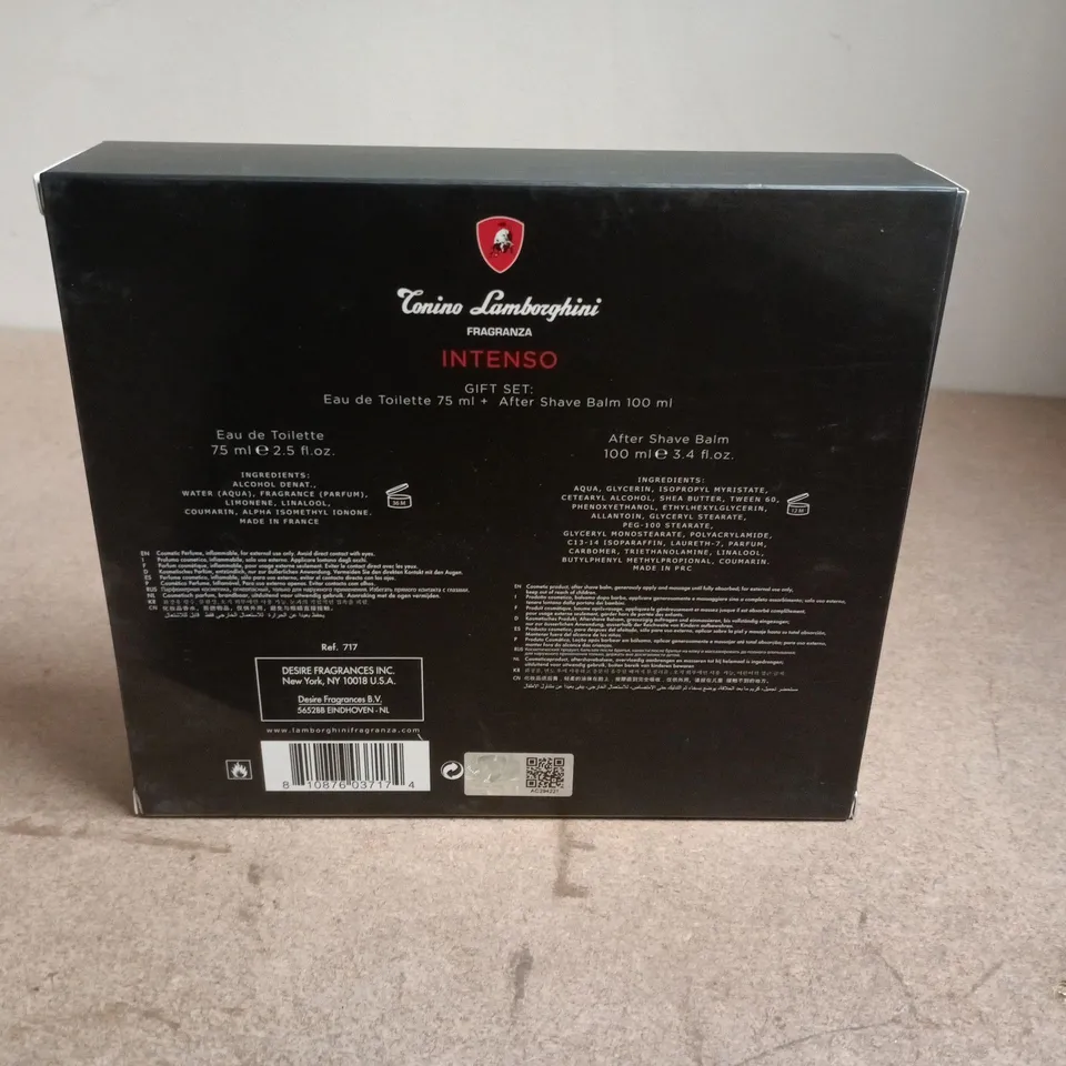 TONINO LAMBORGHINI INTENSO GIFT SET – EAU DE TOILETTE 75 ML + AFTER SHAVE BALM 100 ML