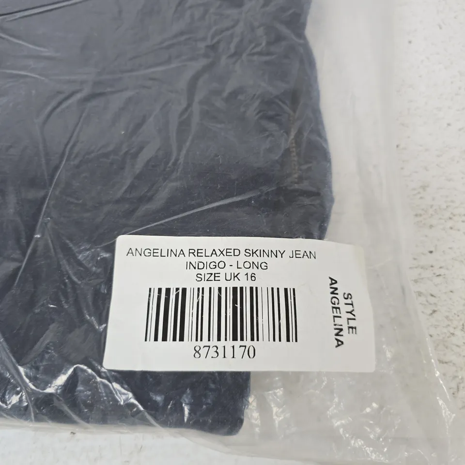 ANGELINA RELAXED SKINNY JEANS INDIGO - LONG, UK 16