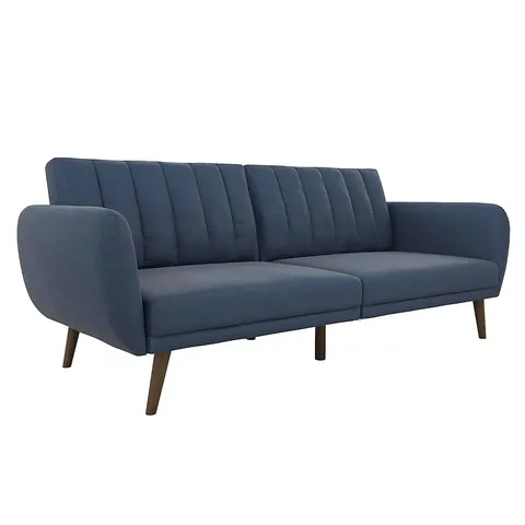 BOXED DOREL HOME BRITTANY SOFA BED IN LINEN LOOK NAVY BLUE (1 BOX)