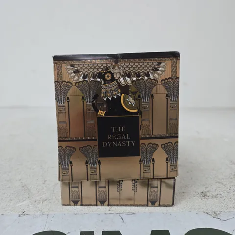 THE REGAL DYNASTY FRAGRANCE β ORNATE GOLD SPRAY BOTTLE WITH BOXED PACKAGING