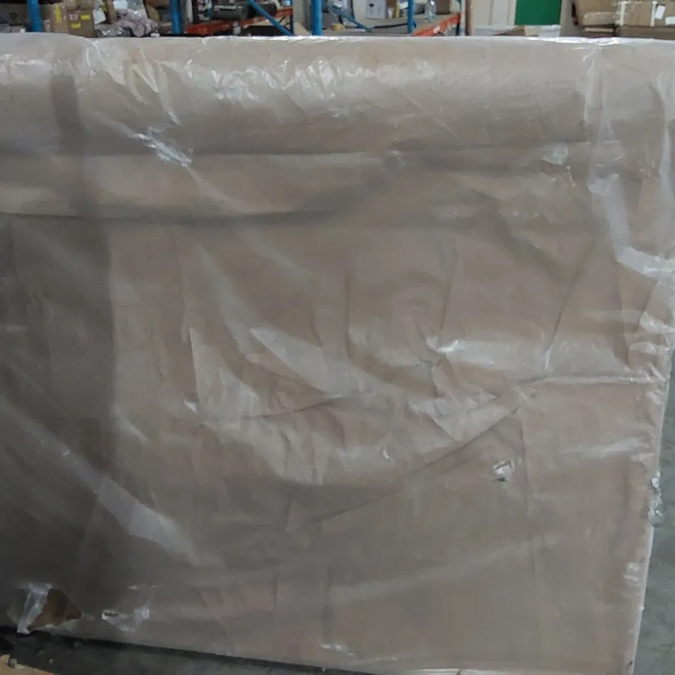 BAGGED UPHOLSTERED HEADBOARD AND FOOTBOARD LIGHT GREY (2 ITEMS)