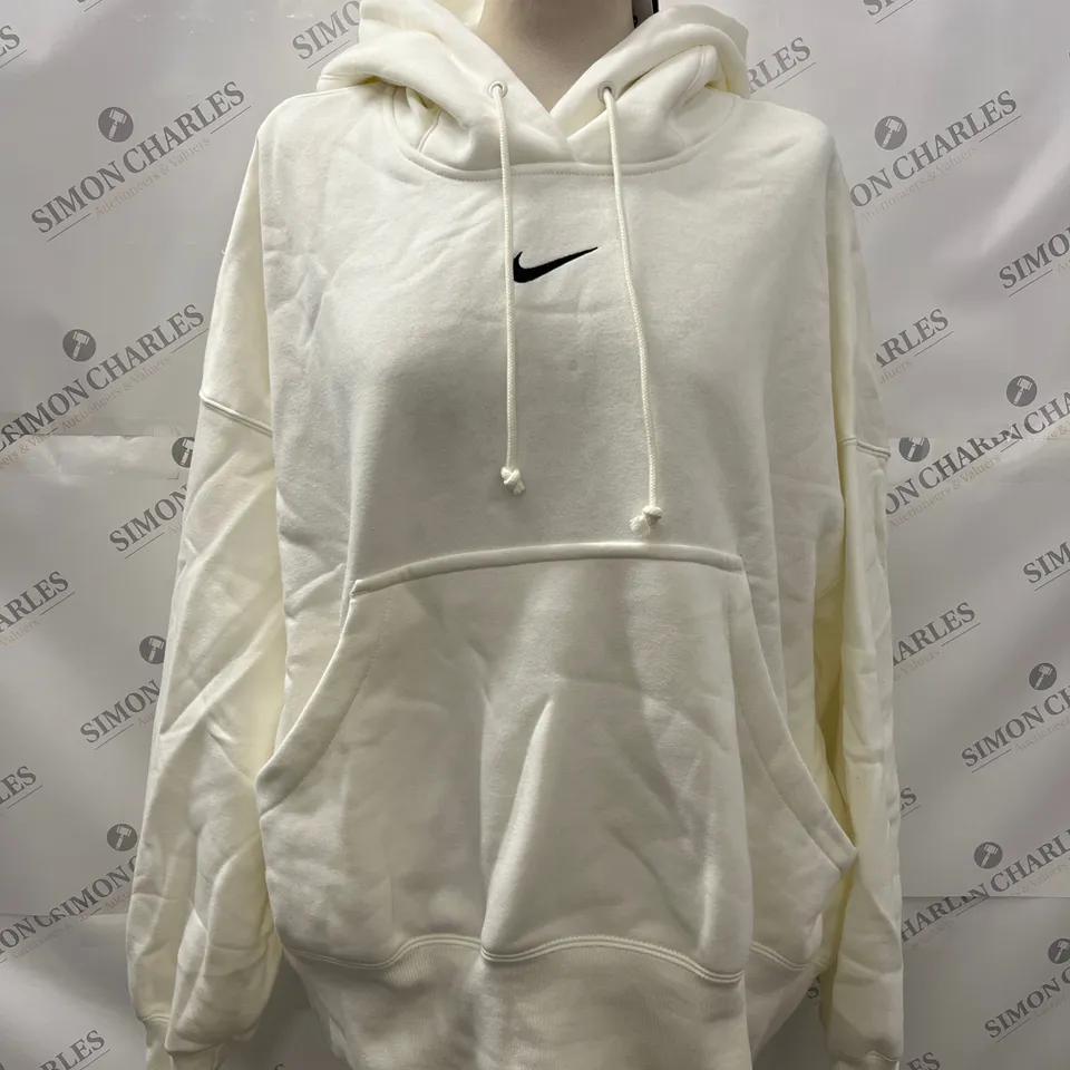 NIKE OVERSIZED FIT OVERHEAD HOODIE IN CREAM SIZE L