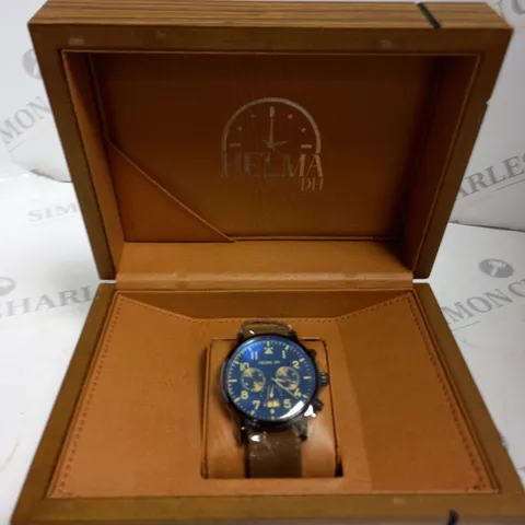 MENS HELMA DH CHRONOGRAPH MASTER PILOT - MULTIFUNCTION MOVEMENT - GENUINE LEATHER STRAP