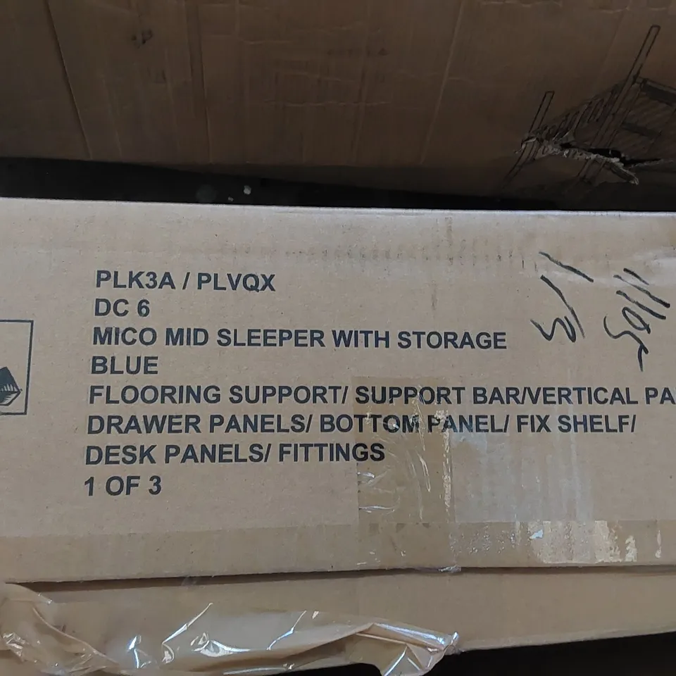 BOXED MICO MID SLEEPER WITH STORAGE - BLUE (3 BOXES)
