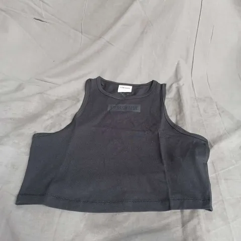 GYMSHARK BLOCK CROP TANK IN BLACK SIZE S