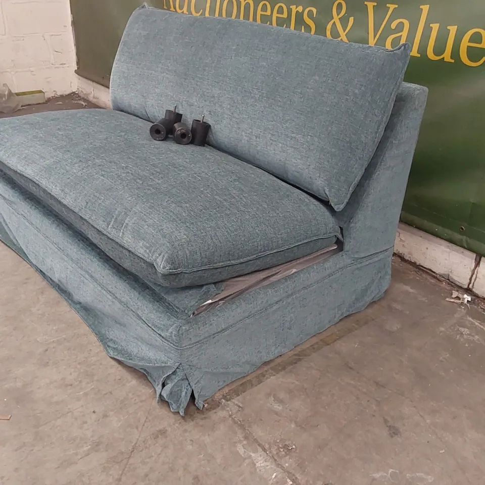 QUALITY DESIGNER DEVERILL 2 SEATER MODULAR SOFA BED - FABRIC VALLEY