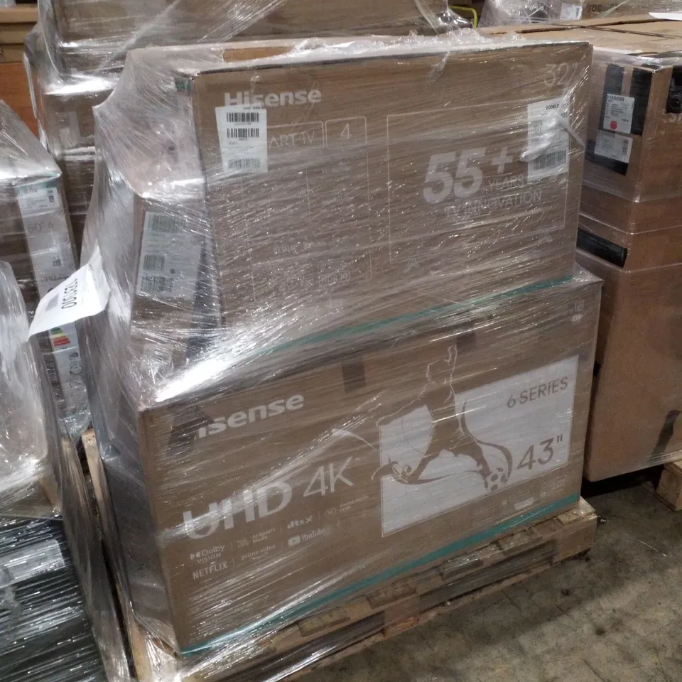 PALLET CONTAINING APPROXIMATELY 14 ASSORTED DAMAGED TVS