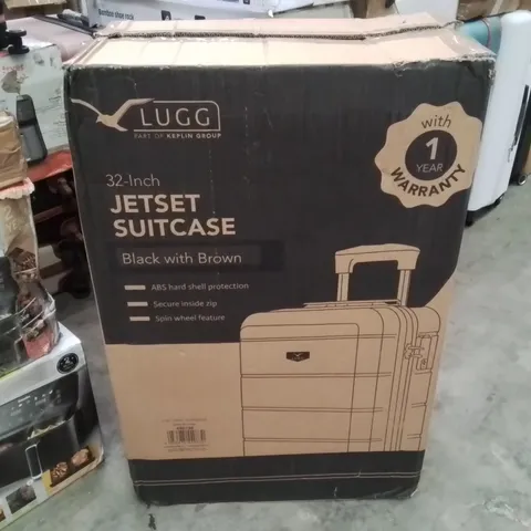 BOXED LUGG - 32INCH JETSET SUITCASE BLACK & BROWN