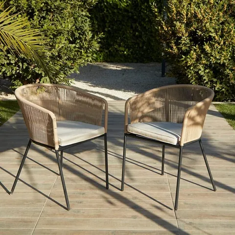 BOXED LAURA JAMES HALI ROPE CHAIR (SET OF 2) - NATURAL (1 BOX)