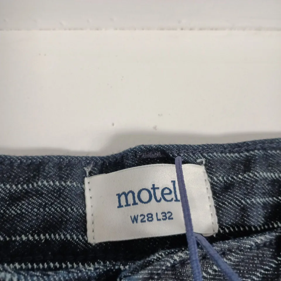 MOTEL WOMEN'S PINSTRIPE DENIM JEANS – DARK INDIGO, UK 8 (W28/L32)