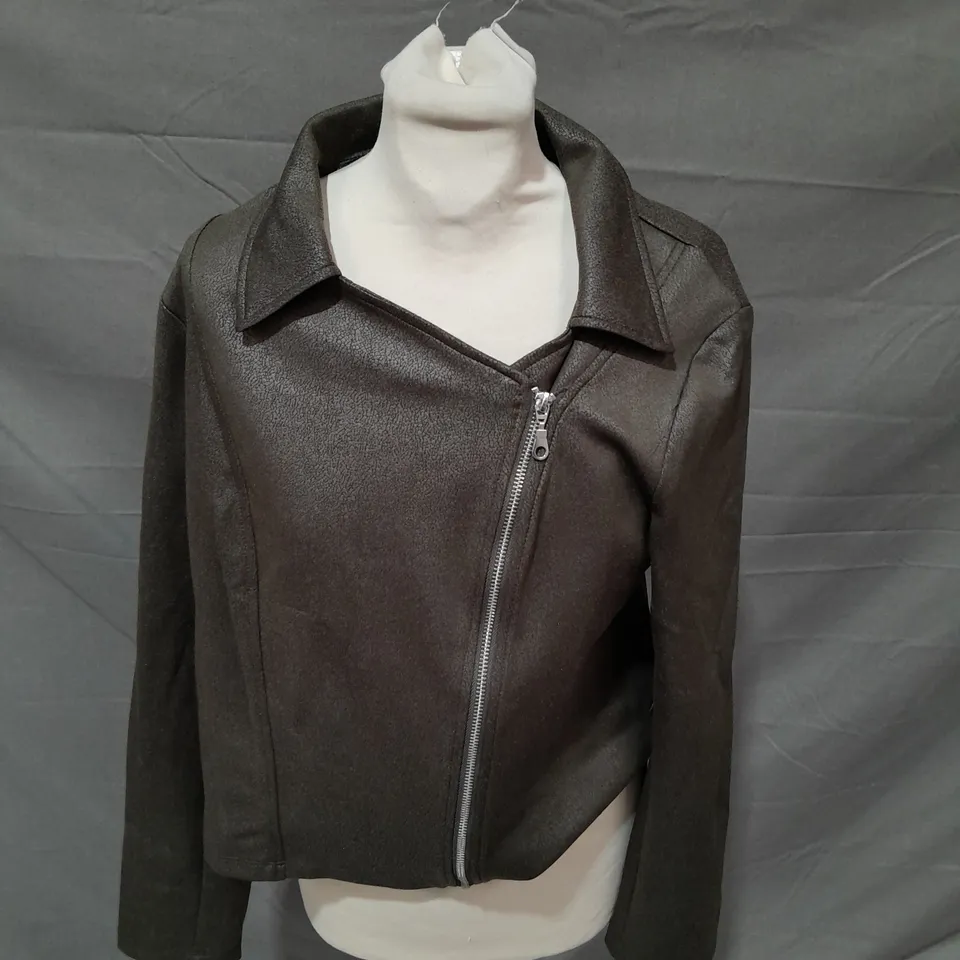 KIM&CO DARK GREEN ZIP UP JACKET - MEDIUM