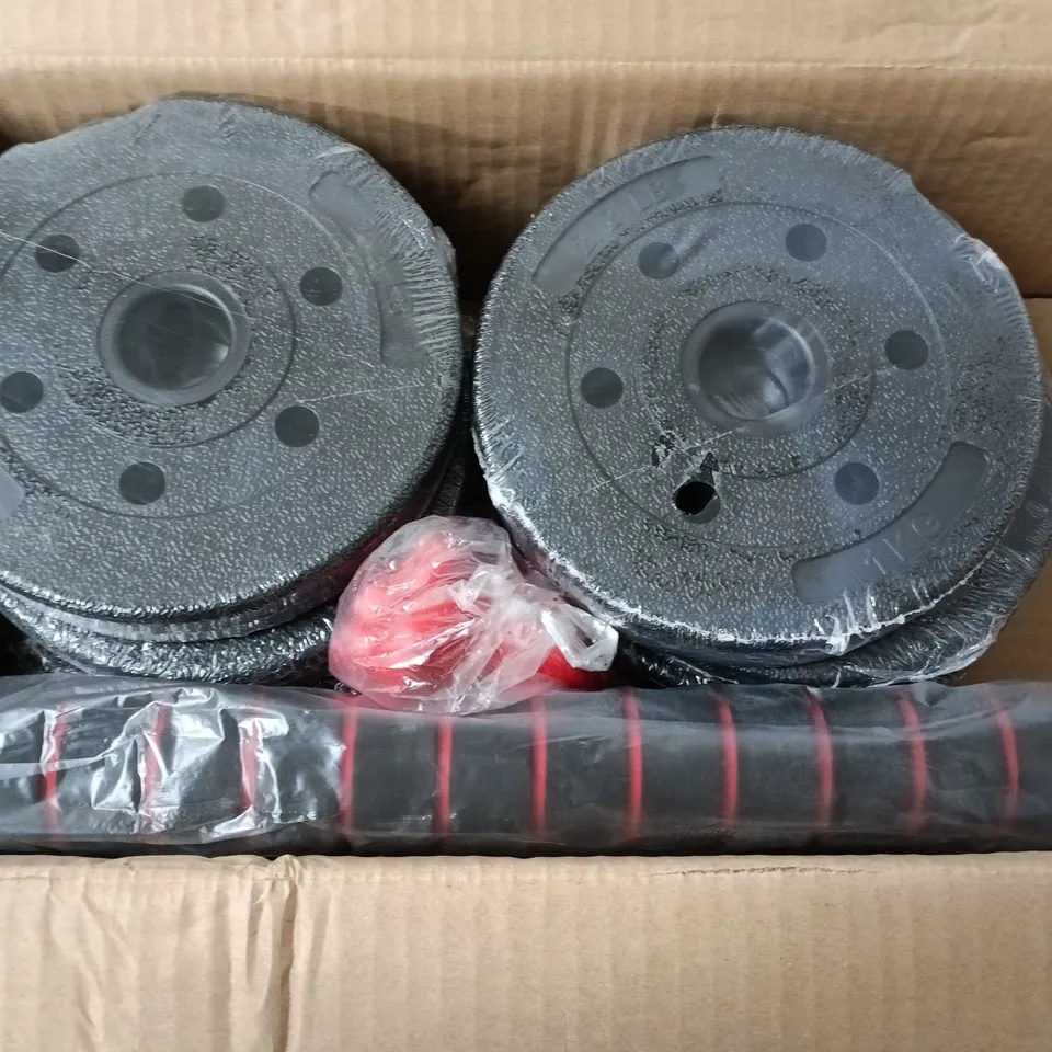 PLASTIC DUMBBELL AND BAR SET