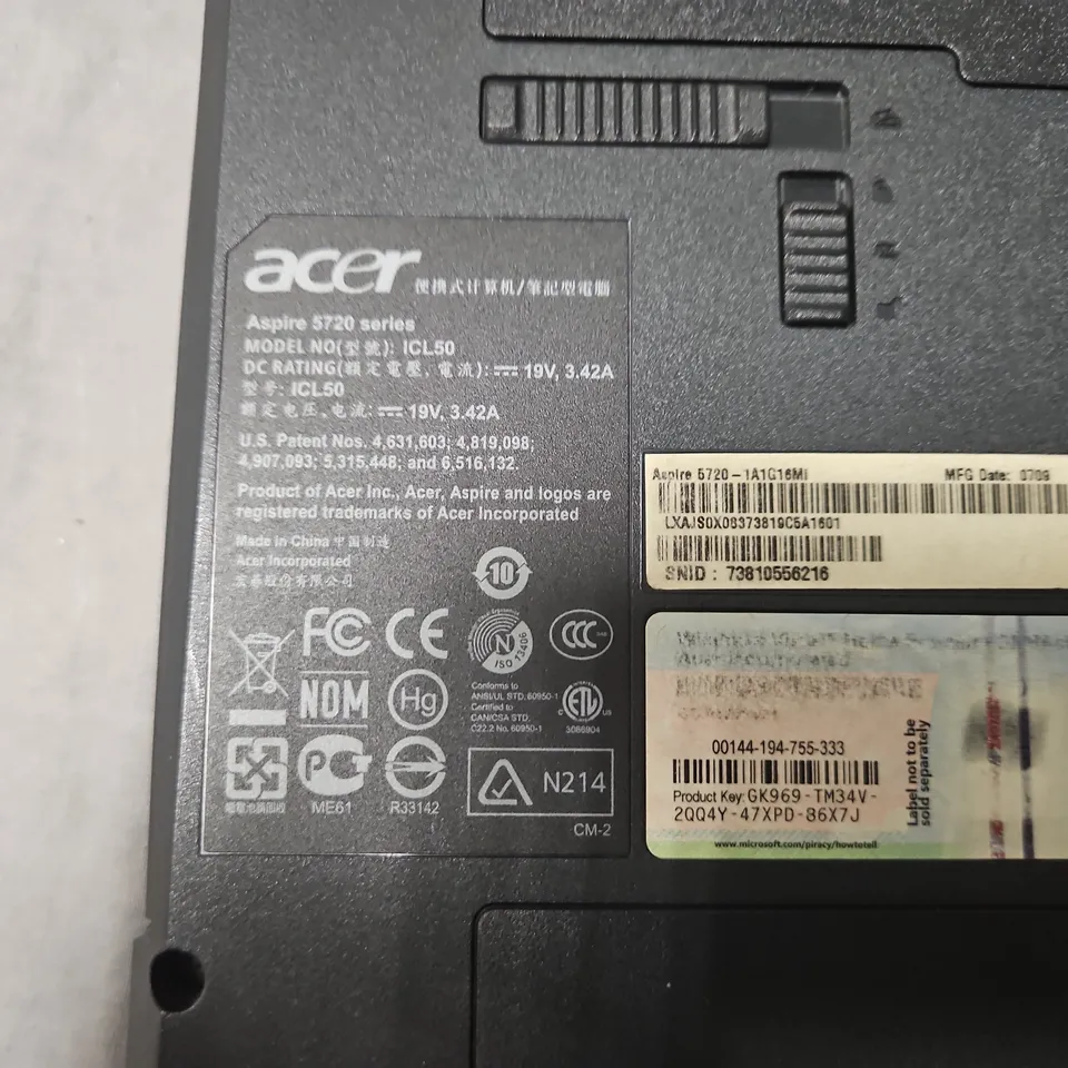 ACER ASPIRE 5720 LAPTOP – 15.4IN WXGA